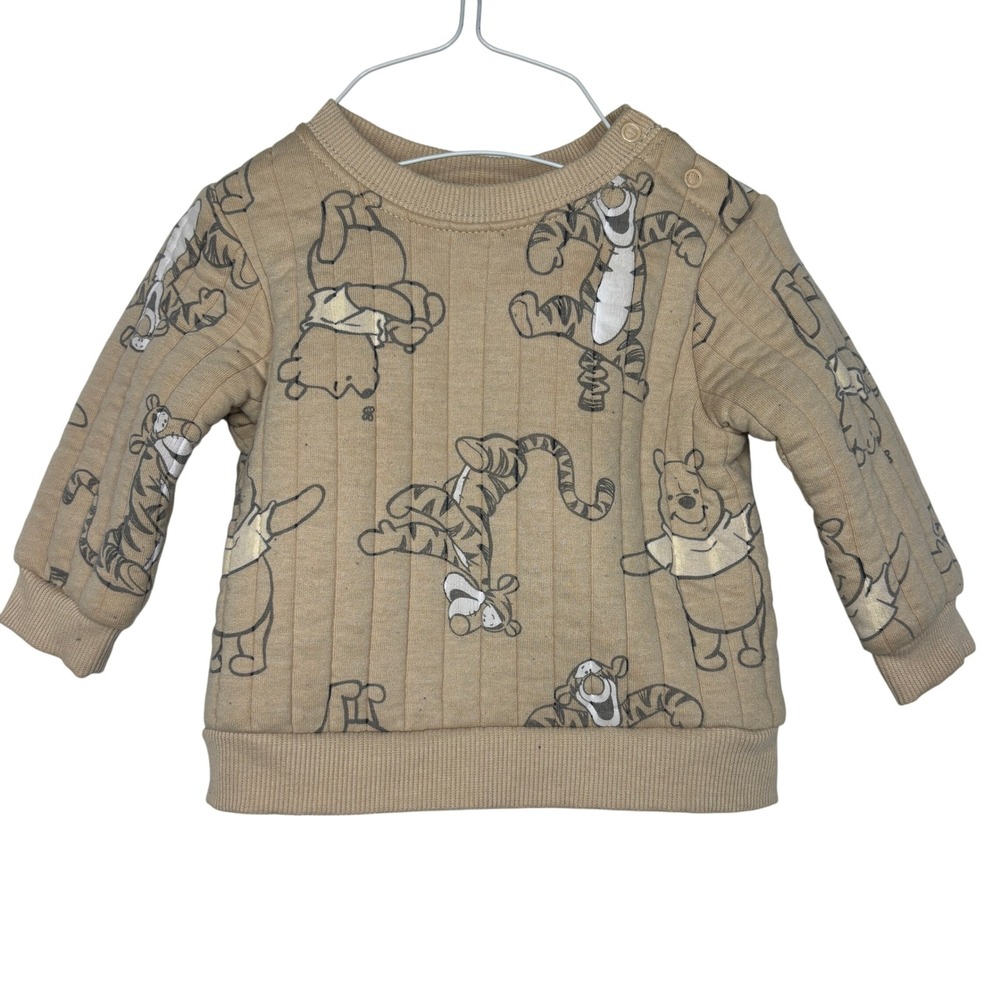 Disney Baby Winnie the Pooh Tigger Cozy Quilted Sweatshirt Tan  6-9M